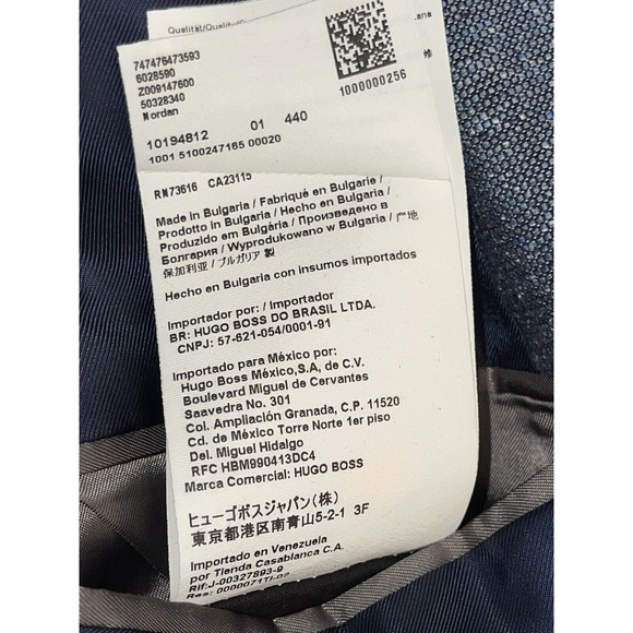 Hugo Boss Silk Wool Blazer Blue Men’s 42R - Picture 12 of 12
